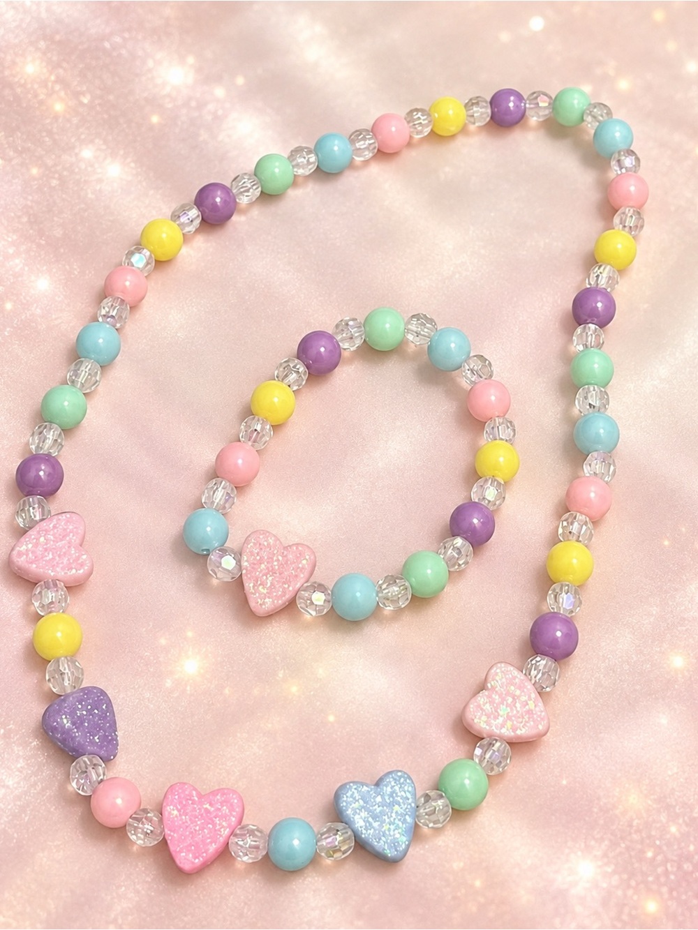 🍭Sweetheart Stretch Necklace and Bracelet Set 🍭